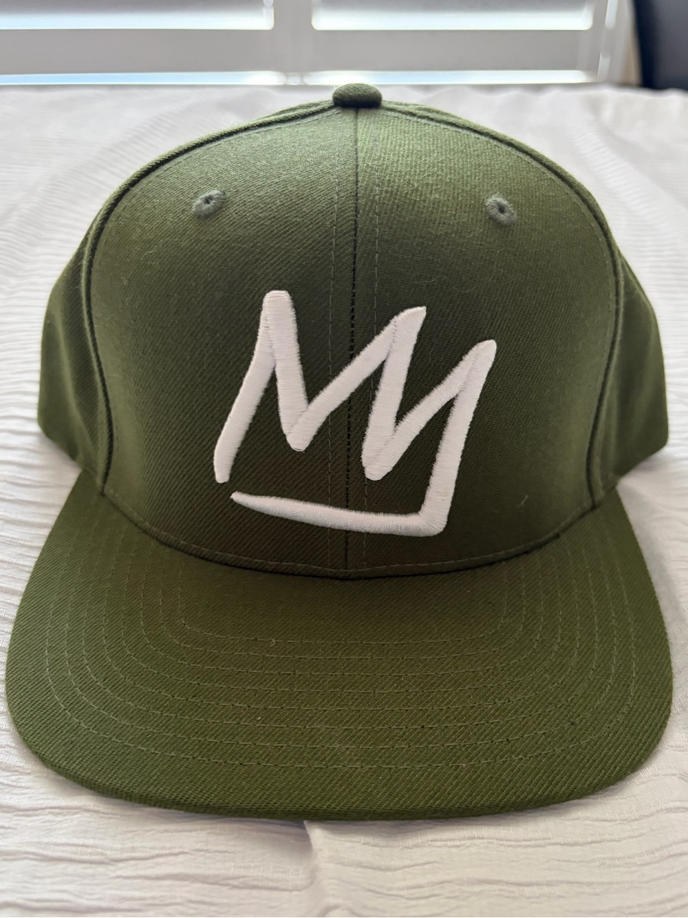 Olive Green Mammoth Mountain Snapback Hat with White “M” Logo